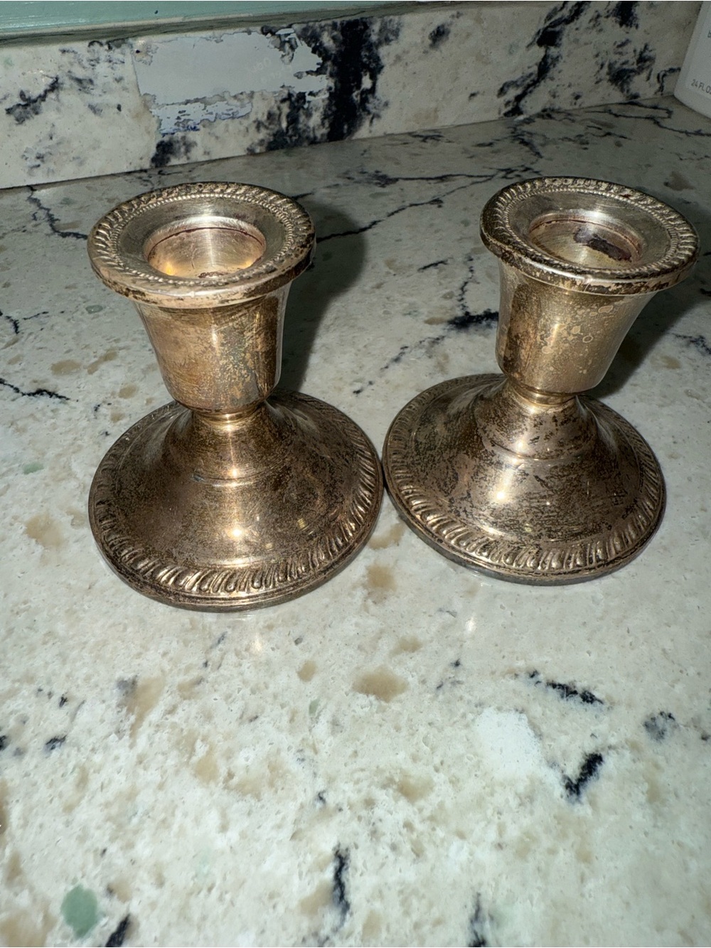 Antique- Duchin Creation Sterling  Weighted Candle Holder Pair